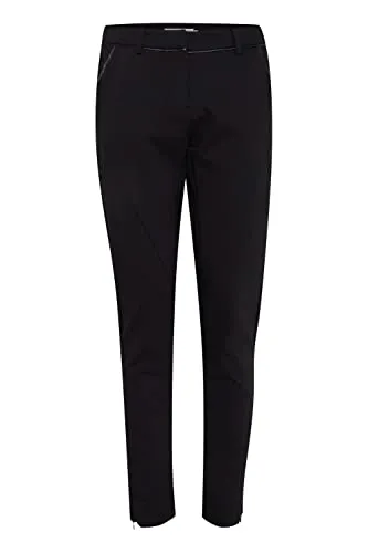 fransa FRZacity Damen Chinohose Stoffhose Chino mit Stretch Casual Fit Mid Waist, Größe:38, Farbe:(NOOS) Black (60096)