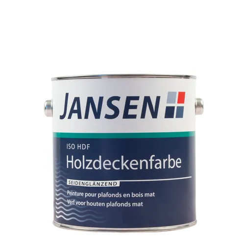 Jansen ISO-HDF Holzdeckenfarbe matt weiß 2,5l - Lacke für Holzuntergründe, geruchsneutral mit hervorragender Isolier- und Absperrwirkung sowie hoher Deckkraft für ein perfektes Finish.