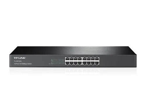TP-Link TL-SF1016 Rackmount Fast Ethernet Switch - 16-Port Fast Ethernet Switch im Metallgehäuse, ideal für eine zuverlässige Netzwerkverbindung. Plug&Play für einfache Installation und Nutzung.