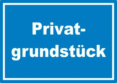 HB-Druck Aufkleber Privatgrundstück Aufkleber weiß-blau, wetterfest, UV-beständig, kratzfest