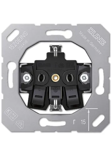 Jung 1520EINS SCHUKO®-Steckdoseneinsatz, 16 A 250 V ~ - Anschlussdosen & Gehäuse, hochwertiger SCHUKO®-Steckdoseneinsatz für zuverlässige Stromversorgung in Wohnräumen und Büros.