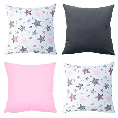 Amilian 4er-Set Dekokissen 45x45 cm inkl. Füllung – Sofa-, Couch- und Schlafzimmerkissen, dekorative Kissen für Lounge, Kinderzimmer & Bettdeko, weiche Wohnzimmer-Deko im Set 18x18 inch