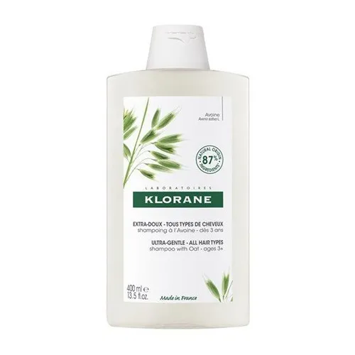 KLORANE Hafermilch-Shampoo 400ml - Shampoo für Damen, reinigt sanft und entfernt Rückstände, sorgt für gesundes, glänzendes Haar und vitalisiert Kopfhaut.