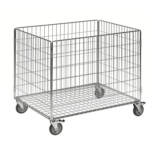 OSWALD Transportgeräte Gitterwagen 100 kg - Transportwagen, elektolytisch verzinkt und ideal als mobiler Sammelbehälter, ausgestattet mit 4 Lenkrollen für einfache Handhabung.