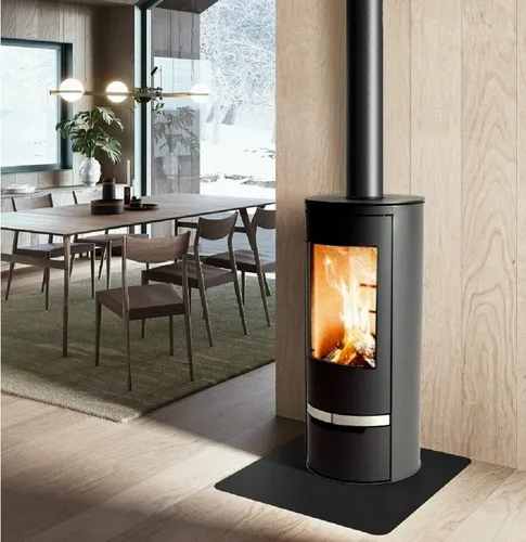 Apex Kaminofen Panorama 7kW - Holzofen mit XXL Bogenscheibe - Eleganter Kaminofen mit 7 kW Leistung und großer Sichtscheibe. Ideal für gemütliche Abende, sorgt für wohlige Wärme und ist energieeffizient in der Nutzung.