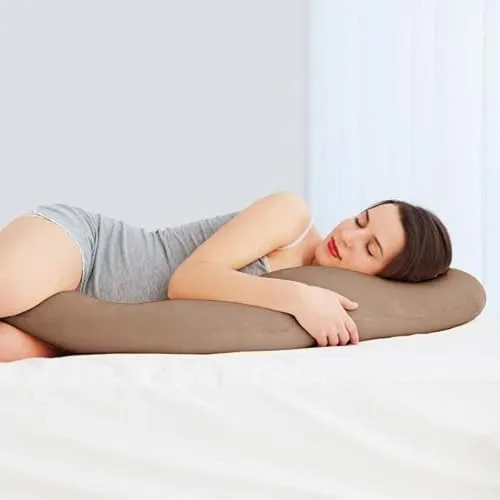 Bestlivings Seitenschläferkissen 40x140 cm - Hochwertiges Stillkissen mit abnehmbaren Bezug (Sandgrau) - Kissen für erholsamen Schlaf, ideal als Still- oder Beinkissen, mit praller Füllung und allergikerfreundlichem, weichem Bezug.