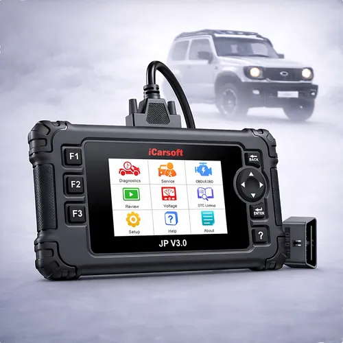 iCARSOFT OBD2 Diagnosegerät Scanner JP V 3.0 - Praktisches OBD-2 Diagnosegerät für Toyota, Hyundai, Kia, Honda und Nissan. Ideal zur Fahrzeuganalyse und Fehlersuche, einfach zu bedienen und kompakt.