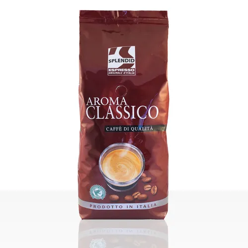 Splendid Aroma Classico Espresso Ganze Bohne 1kg - Kaffeebohnen mit Rainforest Alliance Zertifizierung, für einen vollmundigen Espresso-Geschmack und nachhaltigen Genuss.