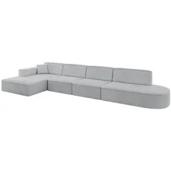 Altdecor Ecksofa, Hellgrau, Textil, 5-Sitzer, 412x165 cm, Wohnzimmer, Sofas & Couches, Wohnlandschaften, Ecksofas