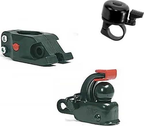 Hebie Fahrradanhänger kupplung Fahrrad Anhängerkupplung + Adapter inkl. 1 x Fahrradklingel