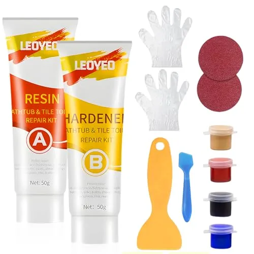 TULAMORIY Fliesenreparaturset,Badewannen Reparaturse,Waschbecken Reparatur,Reparaturpaste für Kratzer,Wasserdicht und langlebig,Ideal für kleine Schäden an Waschbecken,Badewanne und Fliesen