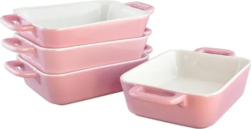 KVOTA Auflaufform 4-er Set - Mini Keramik 400ml - Vielseitiges 4-er Set Auflaufformen aus Keramik, ideal für Portionen. Mit Antikratz-Glasur und optimaler Wärmeisolierung - perfekt für kreative Kochideen und festliche Anlässe!