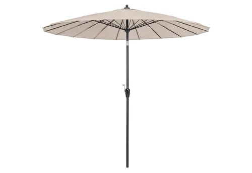 GOPLUS 265cm Sonnenschirm mit Kurbel und Neigung - Praktischer Gartenschirm mit 2,65m Durchmesser, ideal für 4-6 Stühle. Robuste Aluminiumstange und 18 Rippen sorgen für Stabilität. Einfaches Öffnen und Neigen durch Kurbelmechanismus. Perfekt für Garten, Terrasse oder Pool.