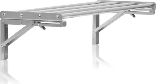 Mahlzeit Edelstahl Wandregal Stangendesign 60 x 30 cm – Klappbares Küchenregal