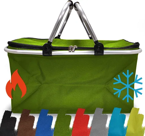 Thermo e-Best Einkaufskorb mit Tragegriffen Dunkelgrün 3x