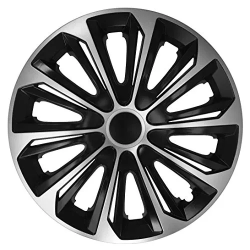 NRM Radkappen STRONG 16 Zoll, 4 Stück - Radkappen in Schwarz/Silber, robustes Design für optimalen Schutz Ihrer Felgen und stylische Optik.