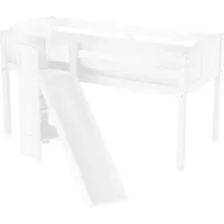 Schönes Spielbett für Kinder mit Rutsche 90x200 Kiefer weiß - Spielbett mit Rutsche und Versteckmöglichkeiten, ideal für kreative Kinder. Aus massiver Kiefer, robust und pflegeleicht. Perfekt für ein abenteuerliches Kinderzimmer!
