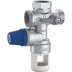Caleffi 526142 Sicherheitsgruppe für Boiler 1/2 Zoll - Zuverlässige Sicherheitsgruppe für Wasserspeicher mit Edelstahl-Sitz und verchromtem Messingkörper. Ideal für hohe Temperaturen und Druck, zertifiziert nach EN 1487.