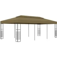 vidaXL Gartenpavillon 6x3x2,7 m Taupe - Pavillon für vielseitige Outdoor-Events, robust mit Ganzstahlkonstruktion und UV-beständigem Dach, ideal als Sonnenschutz für Gartenpartys und Veranstaltungen.