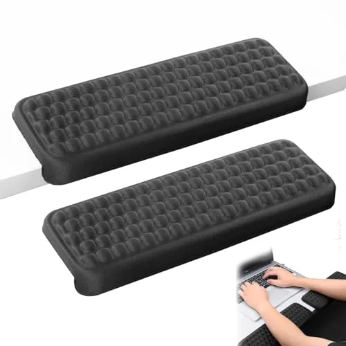 L-Förmige Armauflage Schreibtisch, 2-Teiliges Set Handgelenkauflage, Memory Foam Wrist Rest, Handballenauflage Tastatur für Tisch oder Schreibtisch Kante, Büro, Gaming, 30 x 10 cm, Schwarz