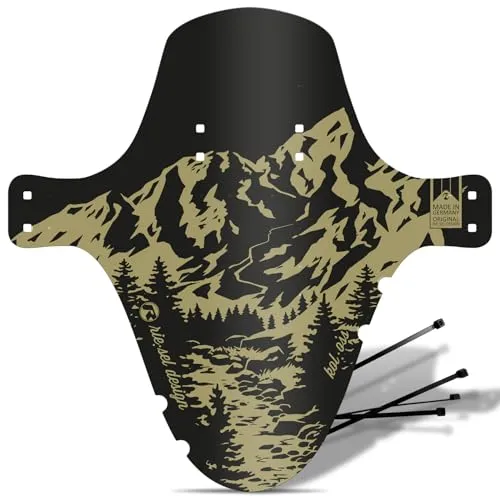 Riesel Design 1x Mudguard - kol:OSS - XL MTB Schutzblech inkl. Kabelbinder/Stylischer MTB Schmutzfänger/Mountainbike Schutzblech als Spritzschutz für alle Radgrößen