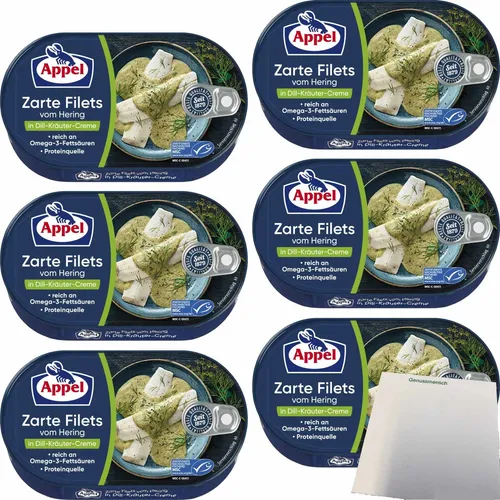 Appel Zarte Filets vom Hering in Dill Kräuter-Creme 6x200g Dose usy Block