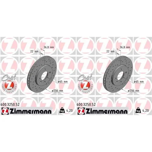 Produktbild Zimmermann Bremsscheibe SPORT Z 600.3250.52