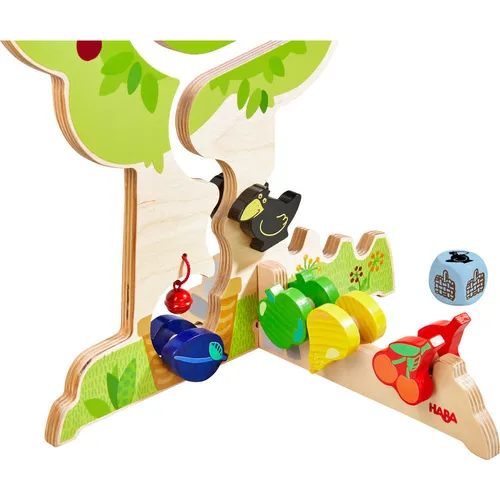 HABA 303821 - Motorikspiel Obstgarten, Würfelspiel für Kinder - Motorikspiel für Kinder, fördert die Feinmotorik und Konzentration. Spielerisch Obsternte erleben und gemeinsam gegen den frechen Raben antreten!