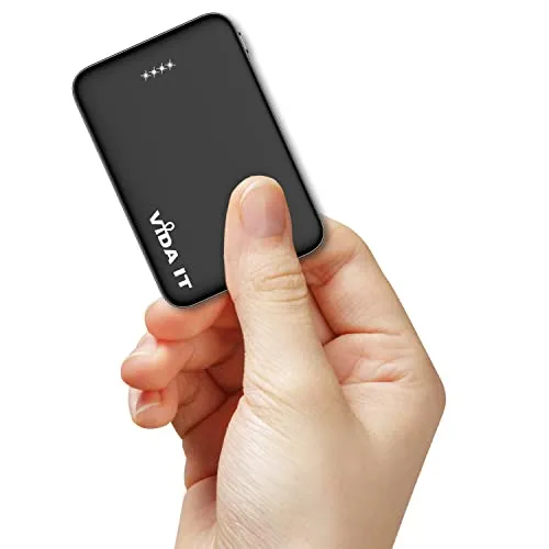 Vida IT Mini Powerbank für Heizweste Beheizbare Weste Jacke 5V 2A Akku 5000mAh Kleine USB Ladegerät für Samsung Galaxy A51 A71 Google Pixel 6 Xiaomi Handy, Leicht Kompakt Akkupack für Reisen