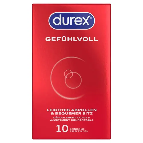 Durex Gefühlvoll 10er Kondome - Hochwertige Kondome für intensives Empfinden, ultra-dünn und angenehm zu tragen. Ideal für unbeschwerten Genuss in der Körperpflege.