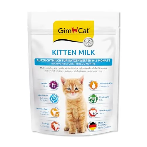 GimCat Kitten Milk Muttermilchersatz - Katzenmilch mit Taurin und Calcium - 1 Beutel (1 x 200 g)