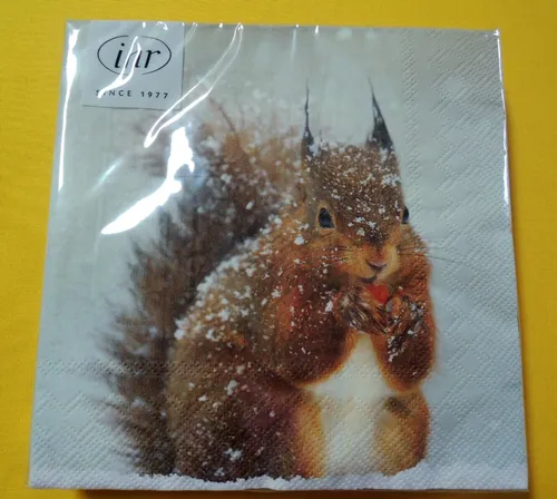 Servietten Eichhörnchen 1 Packung OVP Winter SCHNEE Motivservietten IHR Tiere 20