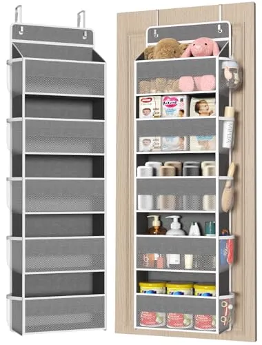 FCHERP Tür-Organizer, 5 Fenstertaschen, robuste Hängeaufbewahrung mit großem Fassungsvermögen, für Schlafzimmer, Badezimmer und Uni-Essentials, Spielzeug, Geldbörsen und Handtücher
