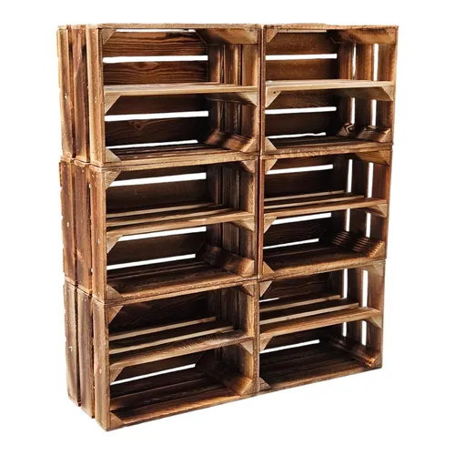 6er Set Holzkisten Geflammt von Teramico