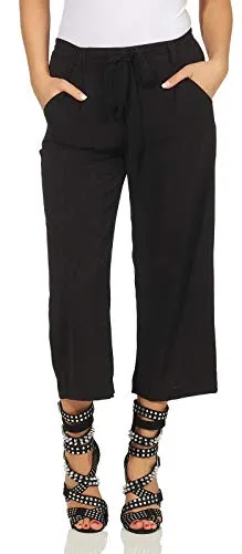 ONLY ONLWINNER PALAZZO CULOTTE PANT NOOS schwarz 40 - Modische Stoffhose in Schwarz, aus elastischem Polyester für hohen Tragekomfort. Ideal für stilvolle Outfits im Alltag.