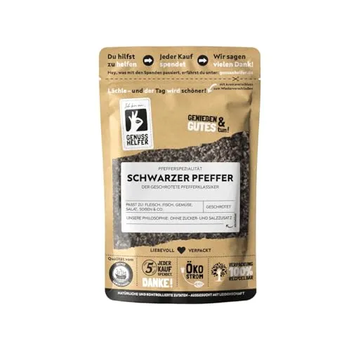 Bremer Gewürzhandel Pfeffer, geschrotet, schwarzer Pfeffer, fruchtig-süß mit feiner Schärfe, zum Kochen und Backen, 3 x 80g