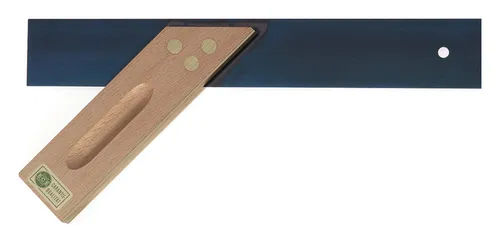 Tischlergehrmaß 300mm - Messwerkzeuge für präzise Gehrungen, gefertigt aus flexiblem Federbandstahl und nachhaltigem Buchenholz, ideal für Tischler und Handwerker.