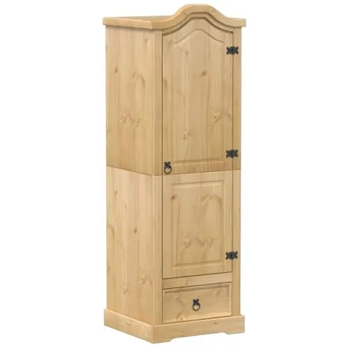 vidaXL Kleiderschrank Corona aus Kiefernholz 55x52x170 cm - Kleiderschränke aus massivem Kiefernholz, langlebig und rustikal, mit reichlich Stauraum für Kleidung und Accessoires, ideal für jedes Schlafzimmer.