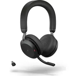 Evolve2 75 Link380c UC Stereo Black - Kabelloses On-Ear Headset mit aktiver Rauschunterdrückung und Geräuschisolierung, ideal für UC-Umgebungen