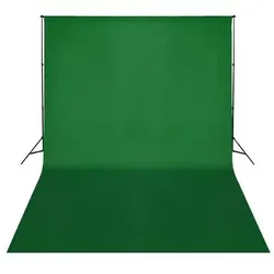 vidaXL Fotohintergrund-System 500 x 300 cm Grün - Fotostudio Zubehör, flexibles Aluminium-System mit grünem Baumwoll-Hintergrund für Chroma-Key, einfach aufzubauen und ideal für Portrait- und Werbefotografie.