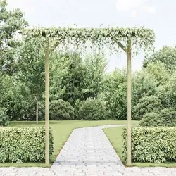 furnicato Gartenpergola aus Holz, Braun, 205x205x40 cm - Stilvolle Holz-Pergola für Ihren Garten oder Außenbereich. Ideal als Rankhilfe für Pflanzen und zur Schaffung eines einladenden Eingangs. Langlebiges, imprägniertes Kiefernholz sorgt für Stabilität und einfache Montage.