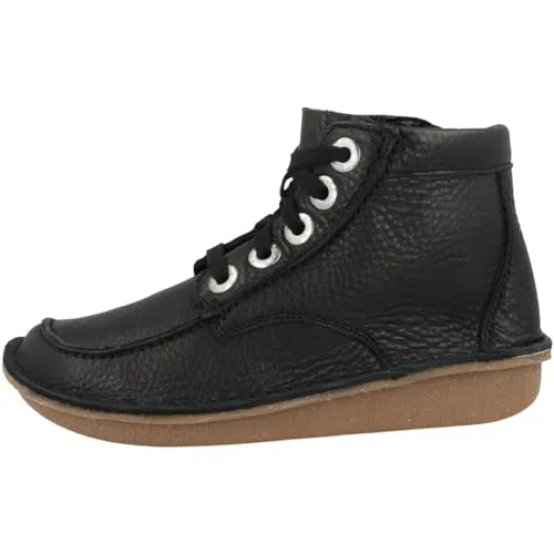 Clarks Funny Cedar Damen Stiefeletten Schwarz 38 EU - Wanderschuhe mit Warmfutter und Reißverschluss, aus hochwertigem Leder für ultimativen Komfort und Stil, ideal für den Winter.