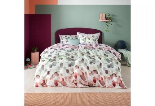 Estella Mako-Satin Bettwäsche 200x200 Millie Steine Ovale natur bunt - Bettwäsche-Set aus hochwertigem Mako-Satin, 3-teilig, für luxuriösen Schlafkomfort. Atmungsaktiv, pflegeleicht und schadstoffgeprüft – ideal für Sommer und Winter!