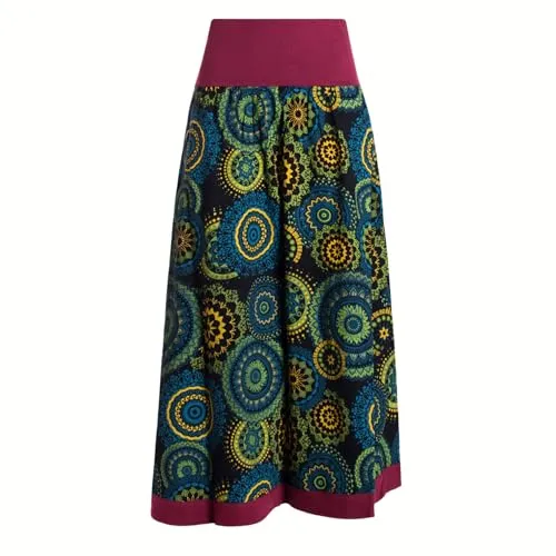 Produktbild Vishes Langer Damen Herbstrock mit Mandalas in Schwarz
