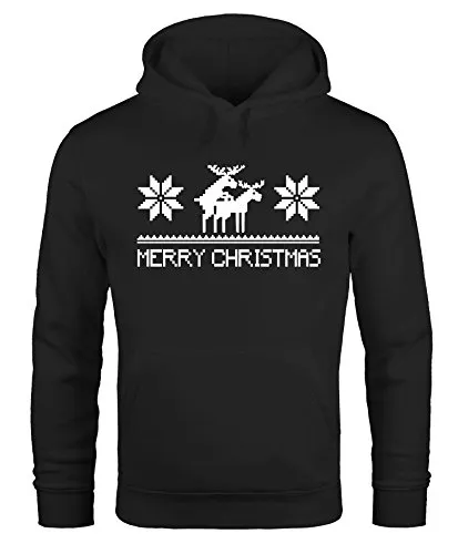 MoonWorks Ugly Christmas Sweater Hoodie Herren Schwarz XL