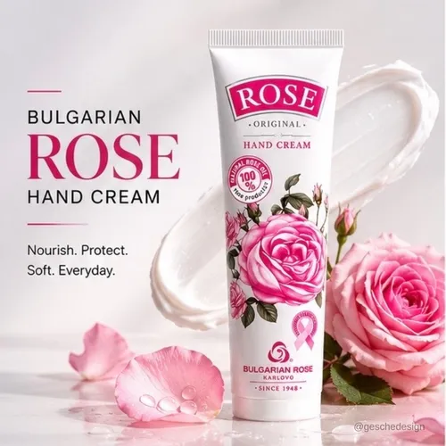 Bulgarian Rose Original Handcreme Intensive Pflege mit kostbarem Rosenöl 50ml