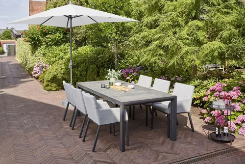 Siena Garden Marktschirm 300 cm x 200 cm Grau mit Knickfunktion