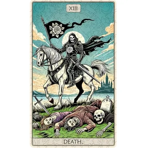 Fantasy Puzzles Tarot-Puzzle, Holz, Tod, 250 Teile, 21 x 35 cm