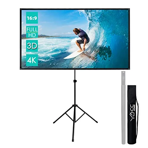 CCLIFE Klappbare Beamer Leinwand mit Stativ