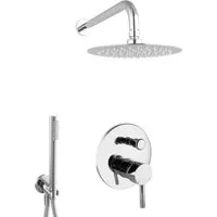 PaulGurkes Dusche Komplett Set Unterputz – Hochwertige Armatur und Kopfbrause - Komplettes Set mit massiven Messingteilen für langlebige Qualität. Enthält eine elegante Kopfbrause und komfortable Handbrause für ein entspannendes Duscherlebnis.